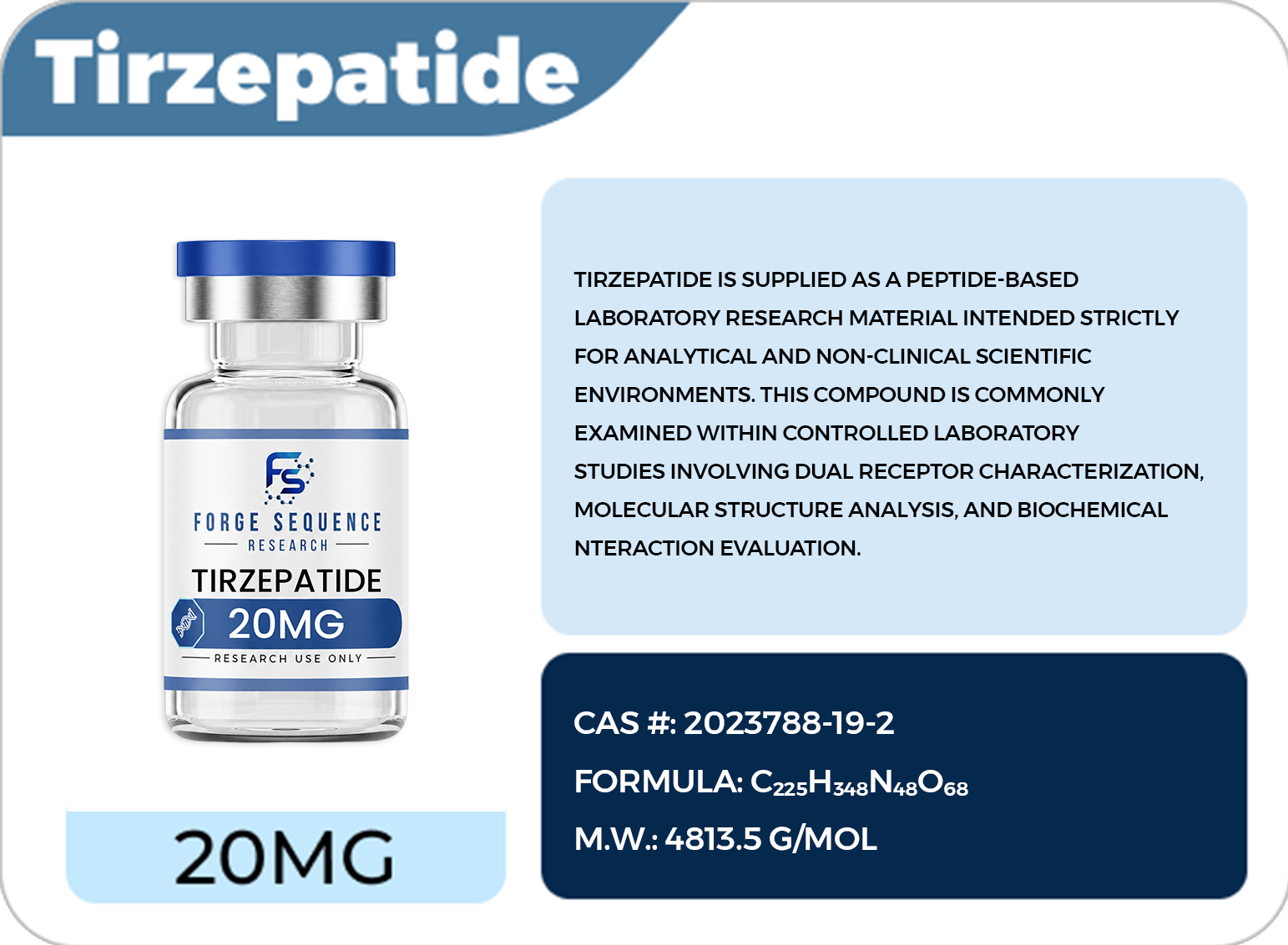 20mg tirzepatide Tirzepatide 20mg – Forge Sequence Research